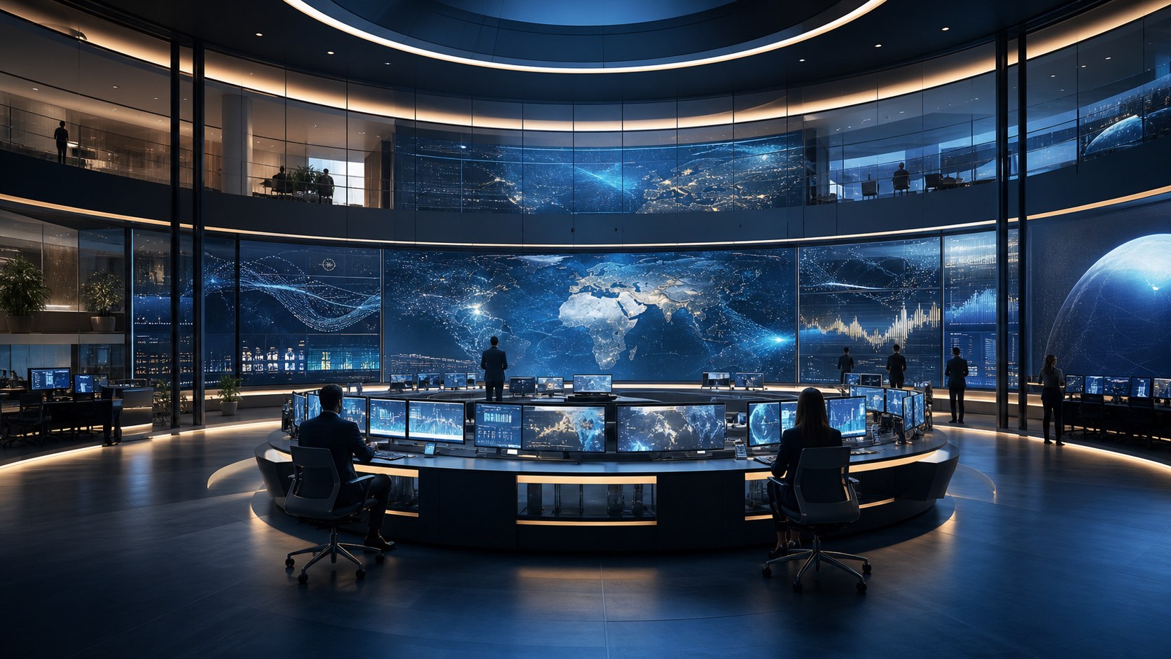 Visualización conceptual de un centro tecnológico de próxima generación